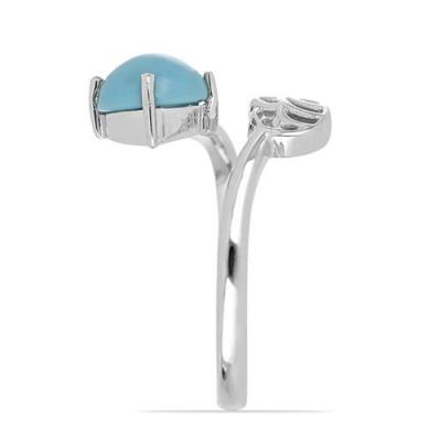 BUY GENUINE TURQUOISE GEMSTONE STYLISH RING IN 925 SILVER